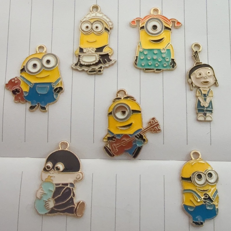 Event Party - จี้การ์ตูนลายหยดน้ำมันอัลลอยด์ 10 ชิ้น, สำหรับทำเครื่องประดับ DIY, ต่างหู,