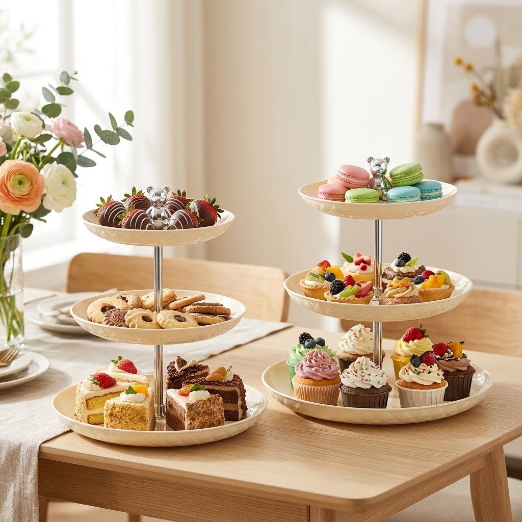 ชุดชั้นวางคัพเค้กพลาสติก 2/3 ช - Cupcake Stand Tier บทวิจารณ์และราคา