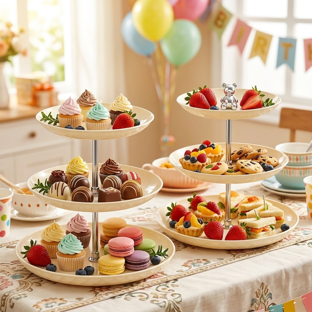 ชุดชั้นวางคัพเค้กพลาสติก 2/3 ช - Cupcake Stand Tier บทวิจารณ์และราคา