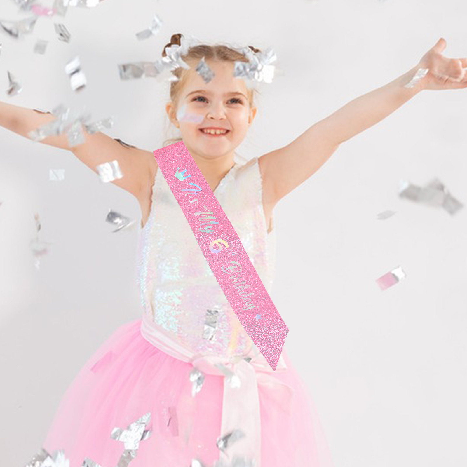 5 ชิ้น สายคาดเอวกลิตเตอร์สีชมพ - Birthday Sash Glitter บทวิจารณ์และราคา